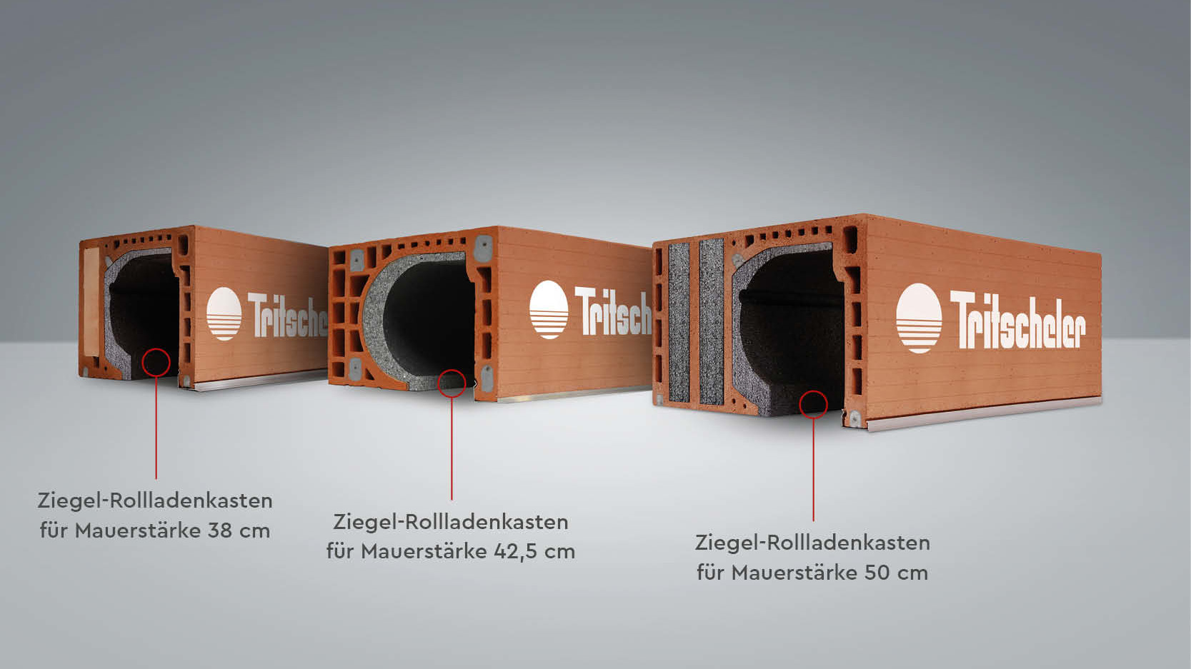 Ziegel-Rollladenkasten MS 38, 42,5 und 50